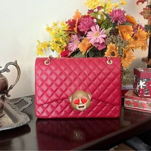 Elegant Red Quilted Women's Bag